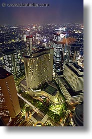 aerials, asia, cityscapes, japan, kanto, long exposure, nite, tokyo, vertical, photograph