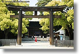 asia, gates, horizontal, japan, kanto, meiji shrine, tokyo, torii, photograph