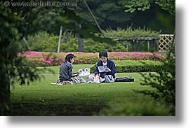 asia, couples, horizontal, japan, kanto, park, royal palace gardens, tokyo, photograph