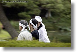 asia, headbands, horizontal, japan, kanto, royal palace gardens, tokyo, white, photograph