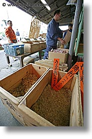 asia, boxes, grains, japan, kanto, tokyo, tsukiji market, vertical, photograph