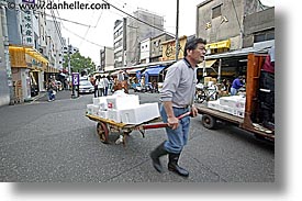 asia, goods, horizontal, japan, kanto, pulling, tokyo, tsukiji market, photograph