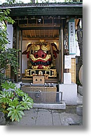 asia, dragons, japan, kanto, shrine, tokyo, tsukiji market, vertical, photograph