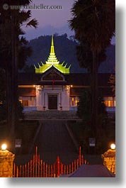 asia, buildings, laos, luang prabang, museums, nite, palace, vertical, photograph