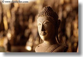 asia, buddhas, buildings, cave temple, caves, figurines, horizontal, laos, luang prabang, temples, photograph