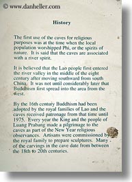 asia, buildings, cave temple, caves, history, laos, luang prabang, signs, temples, vertical, photograph