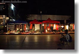 asia, bazaar, horizontal, laos, luang prabang, market, nite, structures, tents, photograph