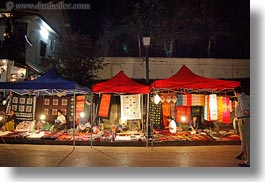 asia, horizontal, laos, luang prabang, market, nite, tents, photograph