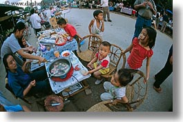 asia, childrens, eating, families, fisheye lens, horizontal, laos, luang prabang, people, photograph