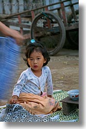 asia, childrens, girls, laos, luang prabang, people, sitting, vertical, photograph