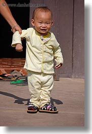 asia, babies, childrens, emotions, helping, laos, luang prabang, mothers, people, smiles, vertical, walk, photograph