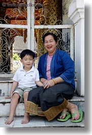 asia, asian, boys, childrens, emotions, happy, laos, luang prabang, mothers, people, smiles, toddlers, vertical, photograph