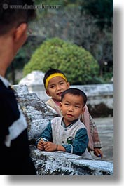 asia, boys, childrens, laos, luang prabang, people, two, vertical, photograph