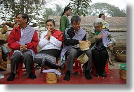 activities, asia, horizontal, laos, luang prabang, monks, people, pray, procession, photograph