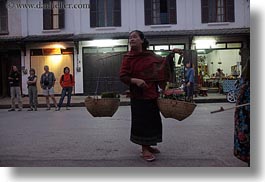 asia, asian, carrying, don ganh, horizontal, laos, luang prabang, nite, people, womens, photograph