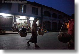 asia, asian, carrying, don ganh, horizontal, laos, luang prabang, nite, people, womens, photograph