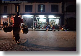 asia, carrying, don ganh, horizontal, laos, luang prabang, nite, people, womens, photograph