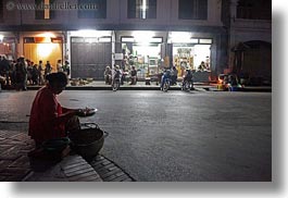 asia, glow, horizontal, laos, lights, luang prabang, nite, people, seating, streets, womens, photograph