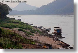 asia, boats, horizontal, laos, luang prabang, nam khan, rivers, scenics, photograph