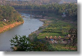 asia, horizontal, laos, luang prabang, rivers, scenics, villages, photograph
