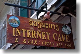 asia, cafes, cambodian, horizontal, internet, language, laos, luang prabang, signs, photograph
