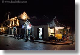 asia, horizontal, laos, luang prabang, main, motorcycles, nite, streets, towns, photograph
