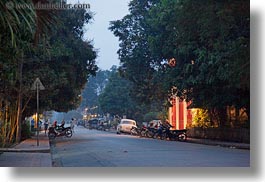 asia, horizontal, laos, luang prabang, main, motorcycles, streets, towns, photograph