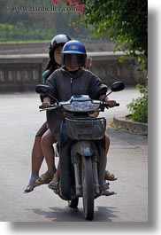 asia, bikes, laos, luang prabang, motorcycles, transportation, two, vertical, womens, photograph