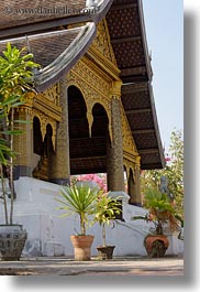 asia, fronts, laos, luang prabang, temples, vertical, wat choumkhong, photograph