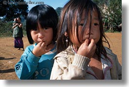 asia, asian, girls, hmong, horizontal, laos, people, poverty, villages, photograph