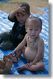 asia, asian, babies, emotions, hmong, laos, people, poverty, sad, sick, vertical, villages, photograph