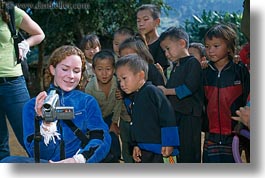asia, asian, childrens, emotions, hmong, horizontal, laos, people, poverty, showing, smiles, tourists, video, villages, photograph