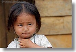 asia, asian, childrens, girls, hmong, horizontal, laos, people, toddlers, villages, photograph