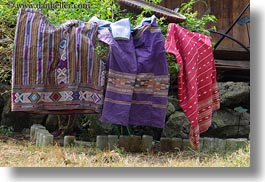 asia, fabrics, hmong, horizontal, laos, villages, photograph