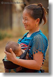 asia, hmong, infant, laos, mothers, nursing, vertical, villages, photograph