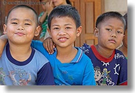 asia, asian, boys, emotions, horizontal, laos, people, river village, smiles, villages, photograph