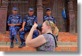 images/Asia/Nepal/Kathmandu/Pashupatinath/Men/kate-photographing-w-men-watching.jpg