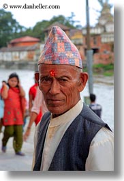 asia, hats, kathmandu, men, nepal, newari, pashupatinath, vertical, photograph