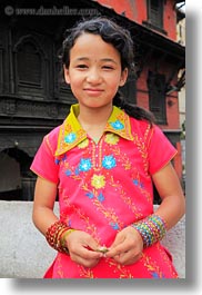 asia, dresses, emotions, flowery, girls, kathmandu, nepal, pashupatinath, pink, smiles, vertical, womens, photograph