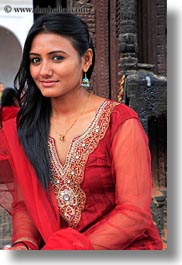 asia, earrings, emotions, girls, jewelry, kathmandu, nepal, nepalese, pashupatinath, smiles, teenage, vertical, womens, photograph