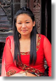 asia, earrings, emotions, girls, jewelry, kathmandu, nepal, nepalese, pashupatinath, smiles, teenage, vertical, womens, photograph