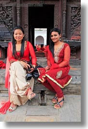 asia, emotions, girlfriends, kathmandu, nepal, nepalese, pashupatinath, smiles, teenage, vertical, womens, photograph