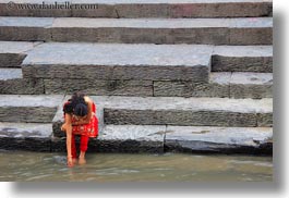 asia, horizontal, kathmandu, nepal, pashupatinath, people, sighat, stairs, womens, photograph