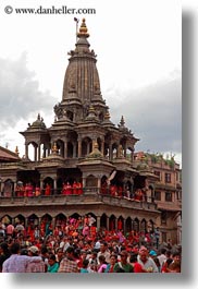 asia, buildings, crowds, kathmandu, nepal, patan darbur square, people, vertical, photograph