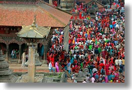 asia, buildings, crowds, horizontal, kathmandu, nepal, patan darbur square, people, photograph