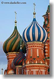 asia, buildings, churches, colorful, colors, domes, landmarks, moscow, onion dome, onions, pokrovskiy, religious, russia, st basil cathedral, st. basil, structures, vertical, photograph
