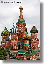 asia, buildings, churches, clouds, colorful, colors, landmarks, moscow, onion dome, pokrovskiy, religious, russia, st basil, st basil cathedral, st. basil, structures, vertical, photograph