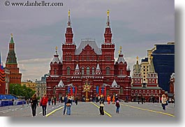asia, buildings, historical museum, horizontal, moscow, museums, pedestrians, russia, photograph