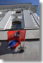 asia, buildings, flags, moscow, russia, vertical, photograph