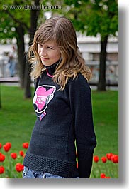 asia, emotions, girls, happy, moscow, people, red, russia, smiles, teenagers, tulips, vertical, womens, photograph